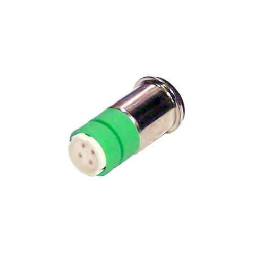 12Vdc Green 4 LED Midget Flange Bulb